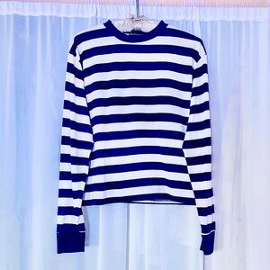 Brandy Melville blue/white striped top. One size